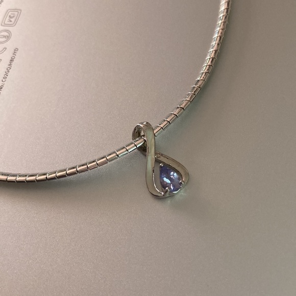 NWOT - Safi Kilima Omega Chain Necklace & Pear Shaped Tanzanite Slide Pendant* - Picture 7 of 12